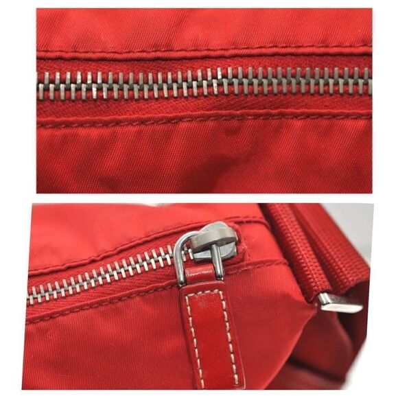 PRADA Nylon Leather Shoulder/Crossbody Bag Red 💼 #1 - Picture 7 of 14